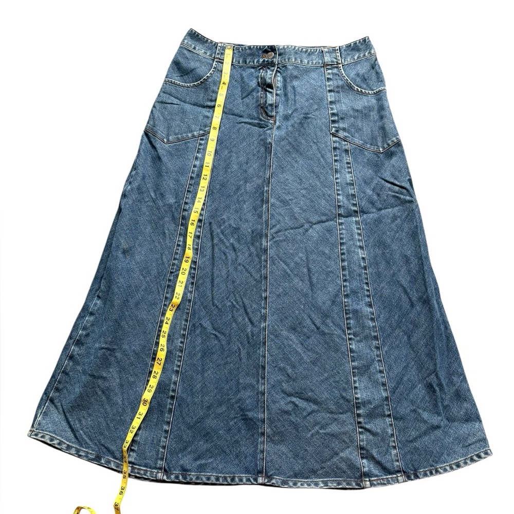 J Jill Denim Jean Midi Skirt Size Blue with Pockets size 12. - Picture 3 of 6